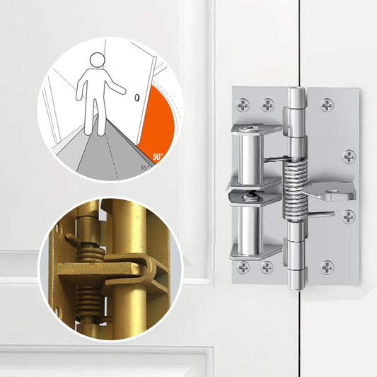 📢📢50 % de réduction !!!🎅Charnière de porte à ressort de fermeture automatique (équipée de vis)