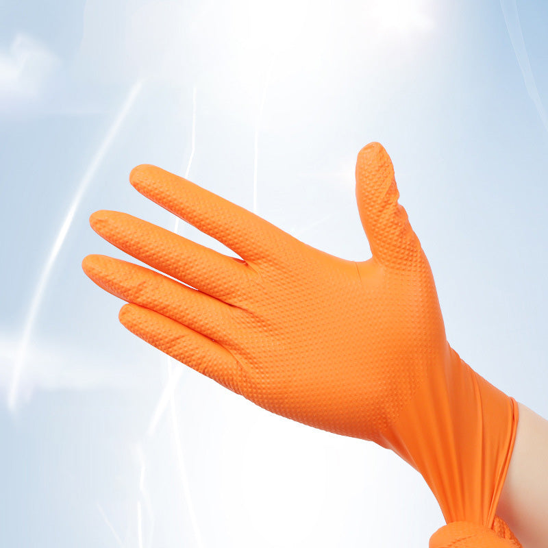 (30 paires)🔥🔥Gants jetables en nitrile avec renfort à motif losange, gants de protection industriels