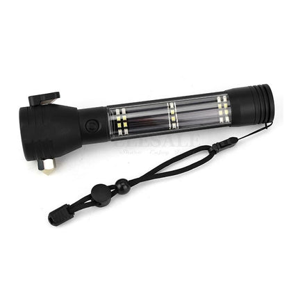 Lampe de poche tactique multifonction à énergie solaire 10 en 1