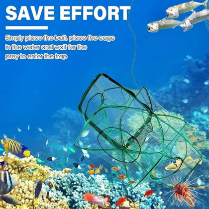 Filet de pêche renforcé auto-pliable